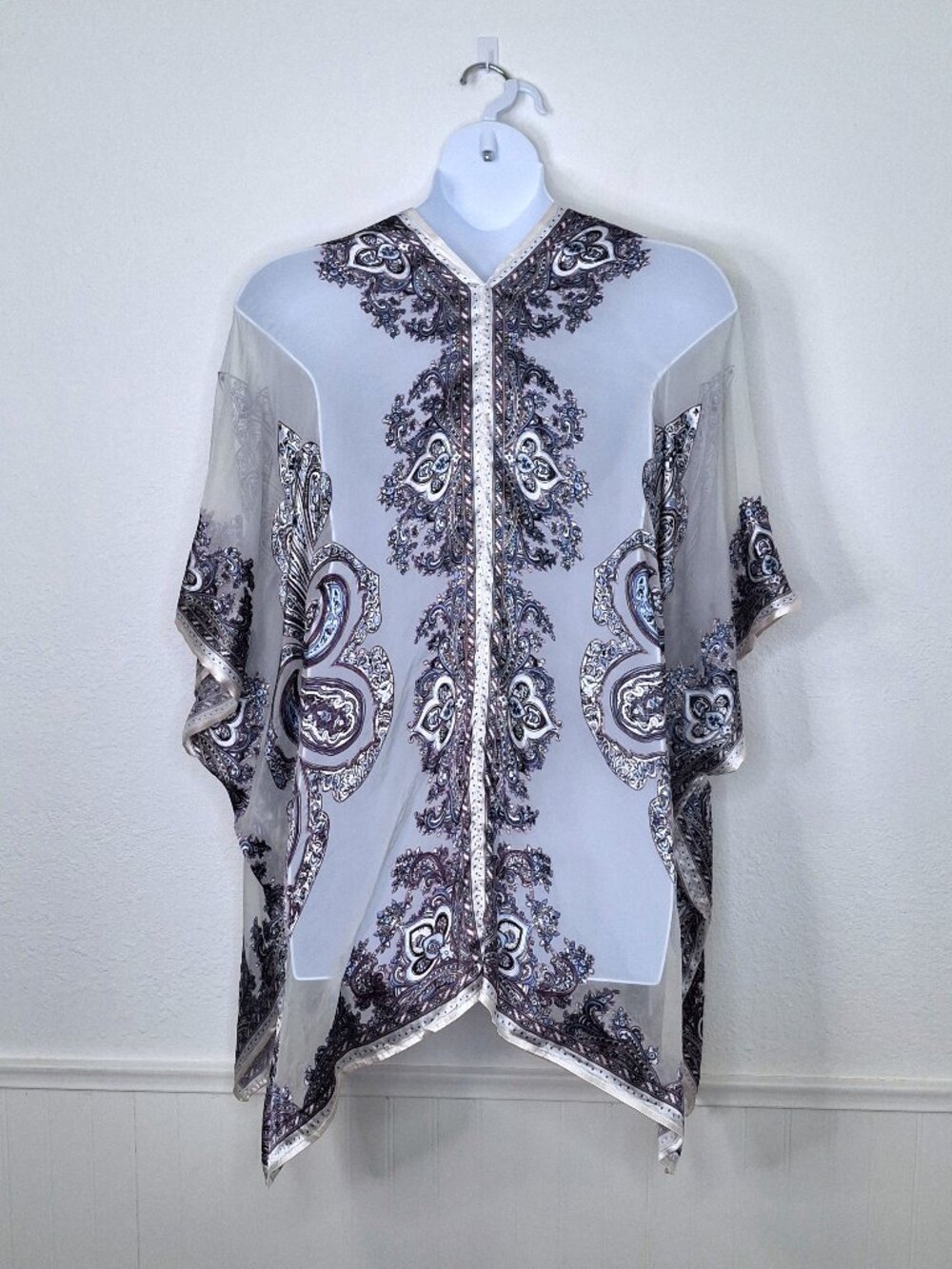 Chico's Kimono Sheer One Size Paisley Butterfly Boho Whimsygoth Fairy Hippie